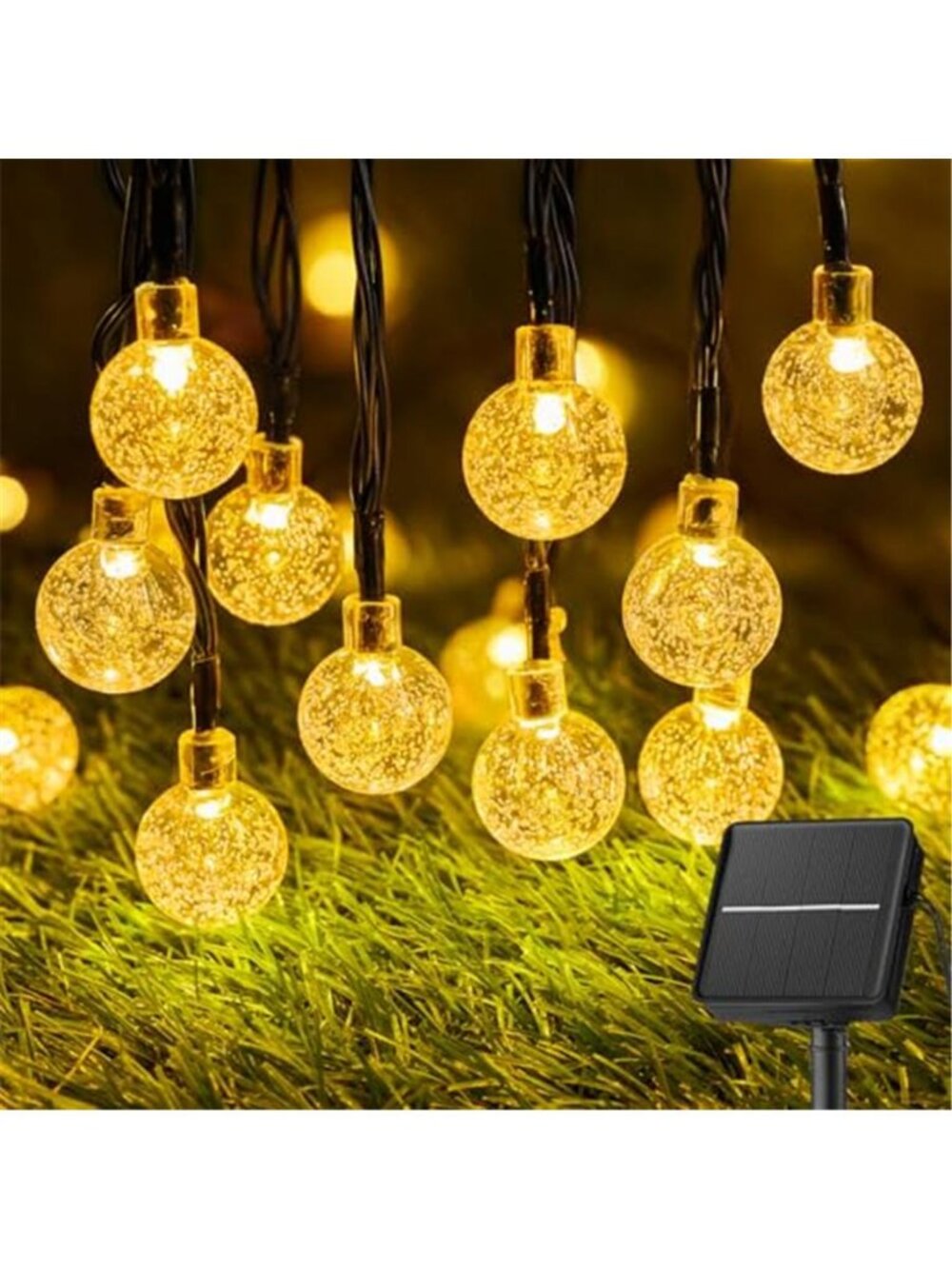 Solar String Lights Outdoor 60 LED 36FT with 8 Lighting Modes, Waterproof Solar